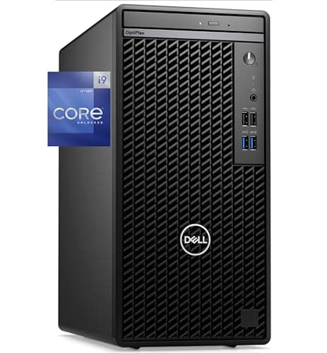 Dell 7010 Optiplex Tower Computer, Intel Core i9-12900K, 64GB RAM, 4TB NVMe SSD, DisplayPort, HDMI, USB-C, DVD-RW, Built-in WiFi, BT, Windows 11 Pro, Black Desktop