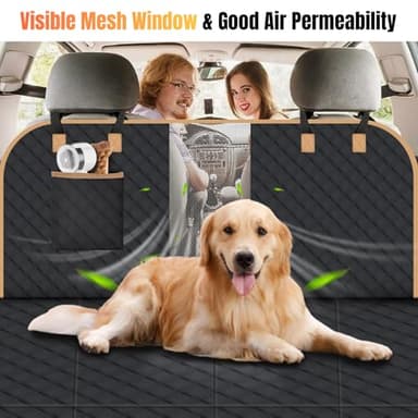 Lekespring Dog Car Seat Cover for Back Seat, Dog Car Bed Cover with Strong Hard Bottom 4 Panels, Back Seat Extender Hammock for Cars SUV Truck Black Color - Image 5