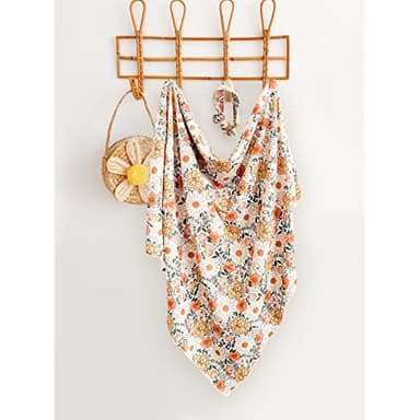 Konssy Baby Girl Newborn Receiving Blanket with Headband Set Baby Swaddle Nursery Swaddle Wrap - Image 4