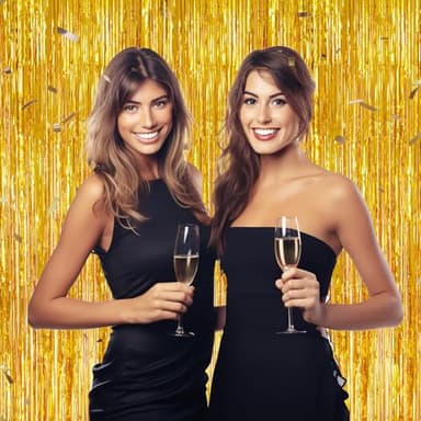 DECOCKRAT 3 Pack Foil Fringe Backdrop - Gold Shiny Tinsel Curtains for Party Decoration/Photo Booth Props - 3.3x8.2 FT Metallic Foil Backdrop for Birthday, Wedding, Graduation, Christmas. - Image 5