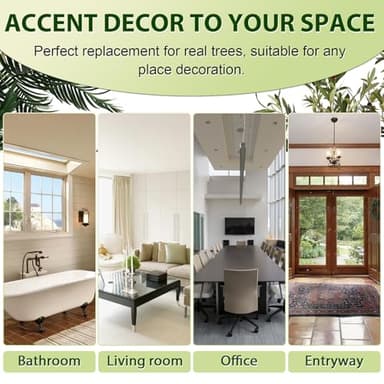 VIVATREES 5FT Tall Faux Dracaena Tree with White Tall Planter, Artificial Plants with Natural Wood Trunk and Lifelike Leaves for Home Office Decor, Green - Image 8