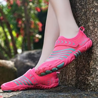 Quickshark Kids Water Shoes Boys Girls Barefoot Aqua Socks Lightweight Quick Dry Sandals Slip On Walking Sneakers for Beach Pool Swim 1-Pink 1 Big Kid - Image 8
