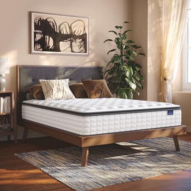Vesgantti Twin Mattress, 12 Inch Hybrid Twin Size Mattress in a Box, Single Bed Pillow Top Mattresses, Foam and Pocket Coils Innerspring Mattresses, Pressure Relief, Medium Firm Feel - Image 8