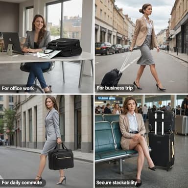 Coolife Rolling Laptop Briefcase 17.3 Inch Laptop Case Roller Computer Bag with Wheels Mobile Office Computer Brief - Image 6