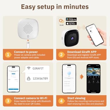 Girafit 3MP 2K Window Camera,2.4GHz&5GHz WiFi Indoor Cameras for Home Security 2 Pack with ChroMax Al Color Night Vision,Person & Motion Detection,24/7 Recording,Easy&Quick Install - Image 9