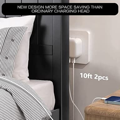 iPhone Charger Fast Charging, 40W Dual USB C Wall Charger [MFi Certified] 2Pack Super Quick Double Port Apple Charger with 10FT Long Lightning Cable for iPhone 14/14 Pro/14 Pro Max/14 Plus/13/12/11/X - Image 3