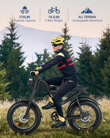 Riding'times Z8PRO/Z8S Moped Style Ebike for Adults, 1500W 31.2AH/ 20.4AH Long Seat Electric Dirt Bike with 20" Fat Tire, Max 31MPH & 40-150 Miles, Full Suspension E Bike All Terrain - Image 8