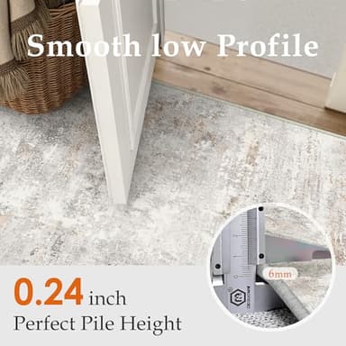 HUGEAR 6x9 Washable Rugs Large Area Rug Indoor Accent Rug Abstract Non Slip Low Pile Carpet Distressed Throw Aesthetic Rug for Bedroom Living Room Office Dining Room Kitchen - Image 3