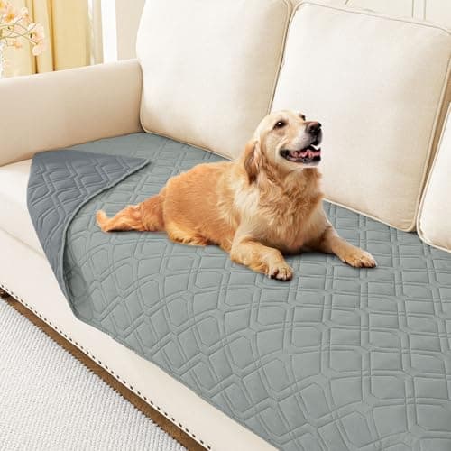 hyha Waterproof Dog Bed Blanket, Soft Pet Blankets, Waterproof Couch Cover for Dogs, Reversible Sofa Covers Washable for Furniture (30x70 Inch, Grey/Dark Grey) - Image 1