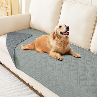 hyha Waterproof Dog Bed Blanket, Soft Pet Blankets, Waterproof Couch Cover for Dogs, Reversible Sofa Covers Washable for Furniture (30x70 Inch, Grey/Dark Grey) - Image 1