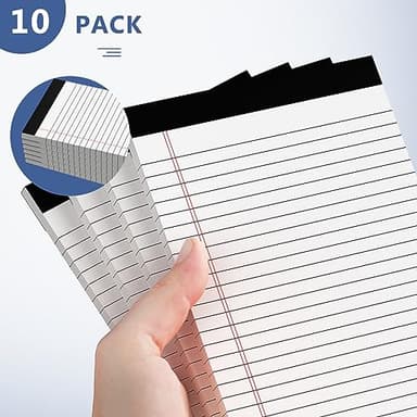 10 Pack of Legal Pad Writing Pads 5" x 8" Notepad 80gsm Recycled Paper Small Legal Pads 25 Lines Note Pads Perforated Legal Pads 30 Sheets Double-Sided Printing Legal Pads for School, College, Office - Image 5