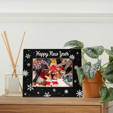 BCUANGD New Year Picture Frames - Family Christams Photo Frame, Happy New Year Decorations, Christmas Birthday New Year Gifts for Women Men Friends Coworker 5x7 Picture Frame - Image 2