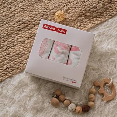 GLLQUEN BABY Girl Swaddles 0-3 Months - 3 Pack Baby Swaddles Sack for Newborn, Infant Sleep Sack, Easy Swaddling Wrap, A Pink Floral, Nursery Swaddle Blankets Essentials - Image 9