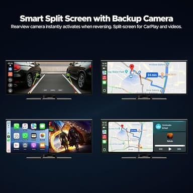 Volam 10.25'' Carplay Screen for car with Netflix YouTube and Backup Camera for iPhone Android Auto Upgraded Wireless AI Video Entertainment BOX Built-in Apps Voice Control GPS for iOS 10+ Android 11+ - Image 8