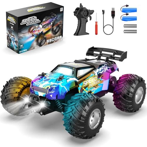 AONEPTR Remote Control Car, All Terrain Remote Control Truck for Boy, 2.4GHz Rc Car with Bodylight and Two Rechargeable Batteries, 20KM/H Monster Truck Toys - Image 1