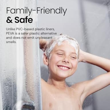 LiBa Bathroom Shower Curtain Waterproof Plastic Shower Curtain Premium PEVA Non-Toxic with Rust Proof Grommets Frosted 8G Bathroom Accessories 72x72 - Image 6