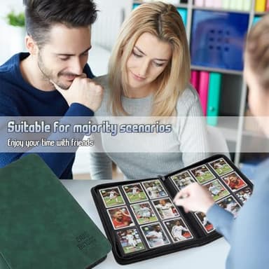 Trading Card Binder, Premium 9 Pocket Double Sided 540 Pocket PU Card Collection Binder, Collectible Trading Card Albums for MTG, TCG, Sport Card, Game Cards (Dark Green) - Image 7