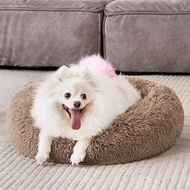 MIXJOY Ultra Soft & Comfortable Donut Cuddler Round Dog & Cat Bed (30'', Brown) - Image 7