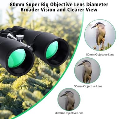 30-260X80 High Power Binoculars for Adults, Outdoor Long Range Binoculars for Birdwatching Hunting Stargazing Travel with Tripod Adapter and Carrying Case (Black, 30-260X80) - Image 3
