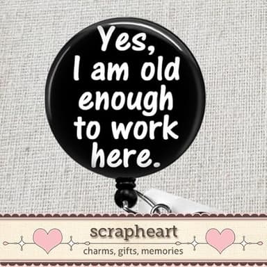 Yes I Am Old Enough to Work Here Badge Reel, Funny Badge Reels, Office Worker Badge Holder, Sarcastic Badge Clip, Doctor Badge, CNA Badge Reel, Medical Assistant Retractable ID Badge Holder - Image 5
