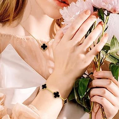 TICVRSS 18K Gold Plated Clover Lucky Bracelet for Women Four leaf Bracelets Cute Colorful Bracelets Trendy Jewelry Gifts for Women (Mixed) - Image 7