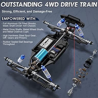 HAIBOXING 1/12 Scale Brushless RC Cars 903A, 4X4 Off-Road RC Monster Truck with Fast Remote Control of 55KM/H Top Speed, Hobby Grade RTR RC Vehicles All Terrain for Adults, Boys - Image 3