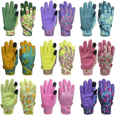 MSUPSAV 2 Pairs Utility Gardening Gloves for Women,Multipurpose Synthetic Leather Garden Gloves,Outdoor Yard Work Gloves,Gifts,2 Pairs Per Pack-Purple,Medium - Image 2