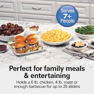 Hamilton Beach 6 Quart Set & Forget Programmable Slow Cooker with Defrost Function, Flexible Programming, Adjustable Countdown Timer, Large Dishwasher Safe Stoneware Crock and Glass Lid, Black (33765) - Image 3