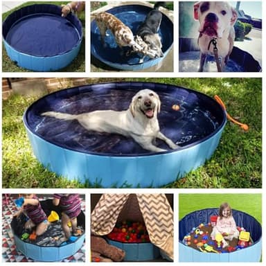 Jasonwell Foldable Dog Pool Collapsible Hard Plastic Dog Swimming Pool Portable Kiddie Pool Pet Pool Doggie Wading Pool Bath Tub for Puppy Small Medium Large Dogs Cats and Kids 97" - Image 6