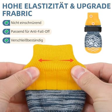 PUPTECK Anti Slip Dog Socks, Shoes with Grippers to Prevent Licking Hardwood Floors Traction, Rubber Boots & Paw Protectors for Small Medium Large Dogs Cold/Hot Pavement, Senior Dogs Booties Blue - Image 3