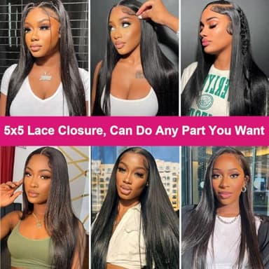 5x5 Transparent HD Lace Closure Silky Straight Human Hair Lace Closure Brazilian Virgin Remy Hair Invisible Lace Frontal Closure Pre Plucked Natural Black Color 16 Inch - Image 7