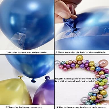 Colorful Party Balloons 100pcs 12inch Chrome Metallic Helium Balloons for Birthday Party Decoration and Arch Decoration Wedding Birthday Baby Shower Christmas Party - Image 4