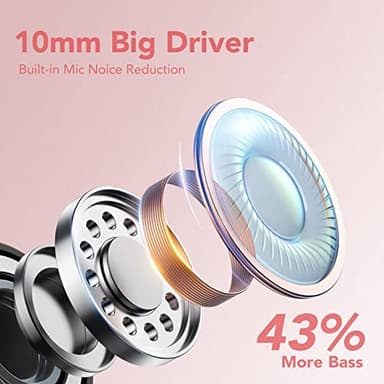 KT1 Wireless Earbuds, Sports Bluetooth Headphones, 120Hrs Playtime Ear Buds for Small Ear, IPX7 Waterproof Running Headphones, Deep Bass, Over Ear Sport Wireless Bluetooth Earphones for Android iOS - Image 4