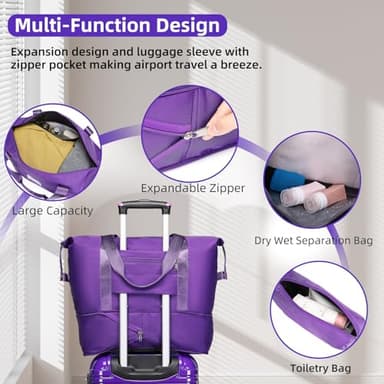 LARVENDER Luggage Sets 6 Piece, Expandable PC+ABS Hardside Multicolor Suitcase Sets with TSA Lock Double Spinner Wheels, Midnight Berry - Image 7