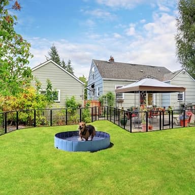 Yaheetech Dog Playpen Outdoor, 32 inch 32 Panels Dog Pen Indoor Heavy Duty Puppy Exercise Pen Metal Pet Fence for RV Camping/Yard/Garden - Image 2