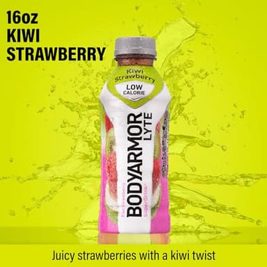 BODYARMOR LYTE Low-Calorie Sports Drink, Kiwi Strawberry, Coconut Water, Natural Flavors, Vitamins, Electrolytes, 16 Fl Oz (12 Pack) - Image 3