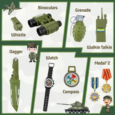 Metemot Kids Army Costume for Boys, Military Army Costume with Army Toys, Solider Boy Dress up, Halloween Costumes for Boys… - Image 4