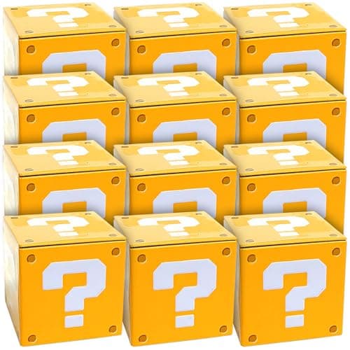 Super Mario Bros. Sour Strawberry Candy Coins in Bright Yellow Question Mark Boxes - (12 Pack) - Perfect for Parties, Gifts & Game Nights - Image 1