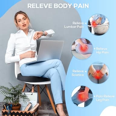 Donut Pillow Seat Cushion, Donut Chair Cushions for Postpartum Pregnancy & Hemorrhoids, Sciatica & Hip & Coccyx Pain Relief Desk Chair Cushion for Long Sitting Office Workers, Car Drivers - Image 6