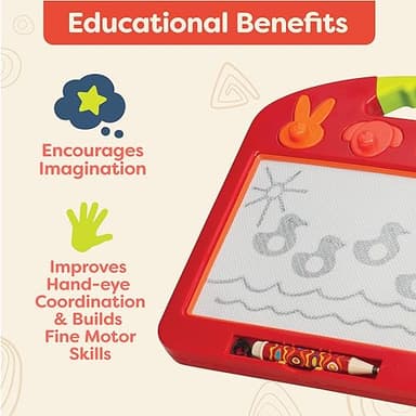 B. toys – Magnetic Drawing Board – 4 Animal Stamps – Portable Sketcher – Creative Toys For Toddlers, Kids – 18+ Months – Toulouse – LapTrec - Image 4