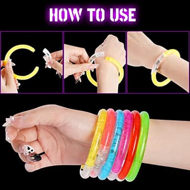 Mikulala 24Pcs Glow in the Dark Party Supplies for Kids/Adults, Flashing Light up Toys LED Bracelets Halloween Glow Sticks, Mardi Gras Party Favors Carnival Birthday Concert Gifts Accessory - Image 5