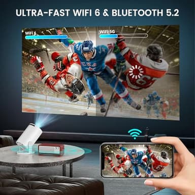 ENUOSUMA Super Mini Projector with WIFI 6 and Bluetooth, 4K 1080P Support Portable Projector, Built-in App, Android 11, 200 ANSI, Auto Keystone Correction, Video Projector for Laptop/PC/Smartphone - Image 4