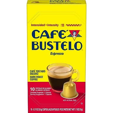 Café Bustelo Aluminum Espresso Capsules, Dark Roast Coffee, Nespresso Original Line Compatible, Intensity 11, 40 Count - Image 3