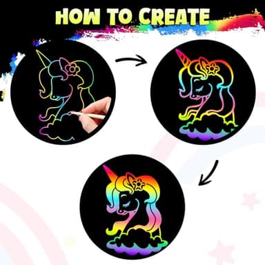 ZMLM 165 Rainbow Scratch Paper Art Crafts Mini Notes Kids Gifts 4 5 6 7 8 9 10 Years Old Girls Boys Students Teens Classroom Prizes School Supplies Birthday Party Travel Toy Activity - Image 3