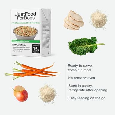 JustFoodForDogs Pantry Fresh Wet Dog Food, Complete Meal or Topper, Chicken & White Rice Human Grade Recipe - 12.5 oz (Pack of 6) - Image 3