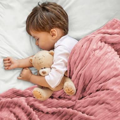 BEDELITE Baby Blankets for Boys Girls 30"x 40" - 3D Ribbed Jacquard Cute Fuzzy Fleece Blanket, Warm and Breathable Soft Cozy Infant Toddler Blanket for Newborn All Seasons Suitable, Pink - Image 4
