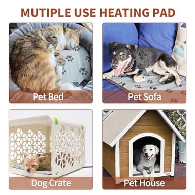 GOLOPET Large Dog Heating Pad 34x21in with Smart Thermostat Switch and Power Line Protection Tube,Obtained MET and UL Dual Certification,Waterproof Pet Heating pad, Suitable for Dogs of All Ages - Image 8