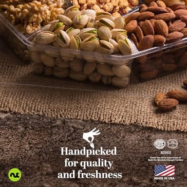 NUT CRAVINGS - Thanksgiving Mixed Nuts Gift Basket + Green Ribbon (7 Assortments, 1 LB) Holiday Xmas Christmas Food Arrangement, Healthy Snack Care Package, Food Assortments - Image 7