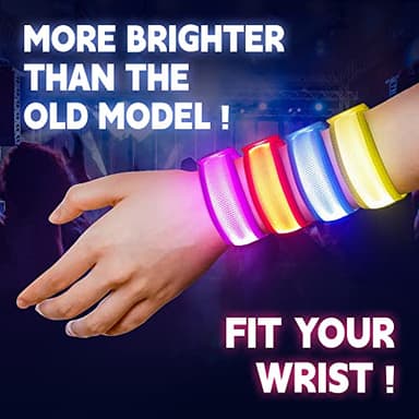 KIRALUMI 8 PCS LED Glow Bracelets, Light Up Bracelets for Kids Adults - Christmas Glow in The Dark Party Bracelets Favors Supplies for Concerts, Festivals, Game Prizes, Sports, Rave Accessories. - Image 4