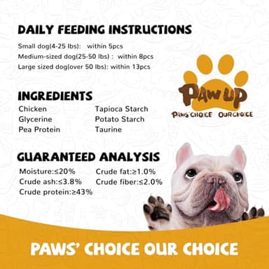 PAWUP Chicken Jerky Strips Dog Treats, Training Treats for Dogs w/Taurine, Low Fat, Natural Chicken Jerky Cuts, 12.5 oz - Image 7